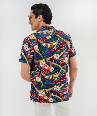 Chemise manches courtes et col cubain en viscose majoritaire homme vue3 - GEMO 4G HOMME - GEMO