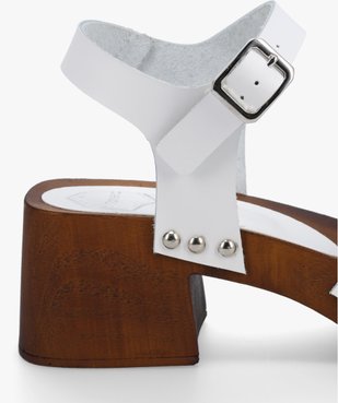 Sandales femme dessus cuir et semelle imitation bois - Tanéo vue6 - TANEO - GEMO