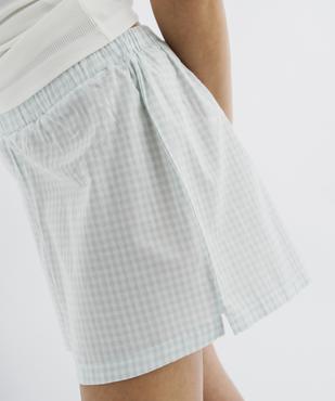 Short de pyjama à carreaux vichy femme vue2 - GEMO 4G FEMME - GEMO