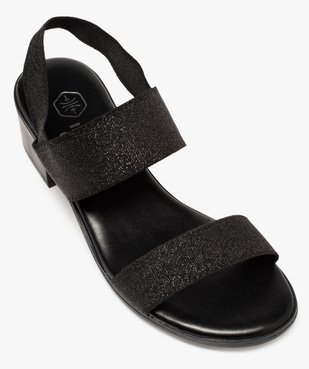 Sandales femme à talon carré et larges brides élastiquées vue5 - Nikesneakers(URBAIN) - Nikesneakers