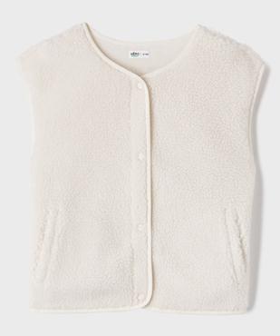 Veste sans manches en sherpa à boutons pression fille vue3 - GEMO 4G FILLE - GEMO