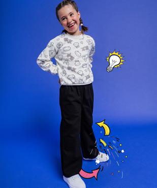 Jean Straight à taille élastique fille vue2 - GEMO 4G FILLE - GEMO