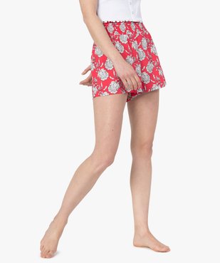 Short de pyjama femme imprimé avec taille smockée vue1 - GEMO(HOMWR FEM) - GEMO