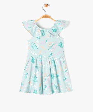 Robe à col volanté en jersey de coton bébé fille vue4 - GEMO 4G BEBE - GEMO