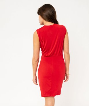 Robe en maille satinée avec décolleté drapé femme vue3 - GEMO(FEMME PAP) - GEMO
