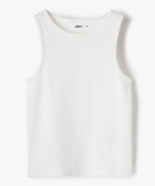 Débardeur fille ado côtelé en coton stretch vue2 - GEMO (JUNIOR) - GEMO
