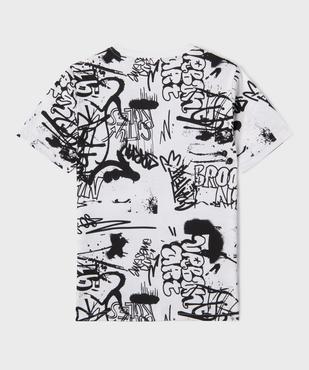 Tee-shirt manches courtes à motifs graffiti garçon vue3 - GEMO 4G GARCON - GEMO