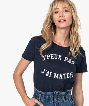 Tee-shirt femme à manches courtes imprimé football vue2 - GEMO(FEMME PAP) - GEMO