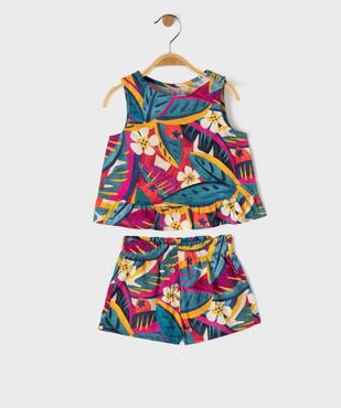Ensemble 2 pièces bébé fille blouse et short vue1 - GEMO 4G BEBE - GEMO