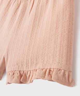 Short en jersey de coton texturé à taille élastiquée bébé fille vue2 - GEMO 4G BEBE - GEMO
