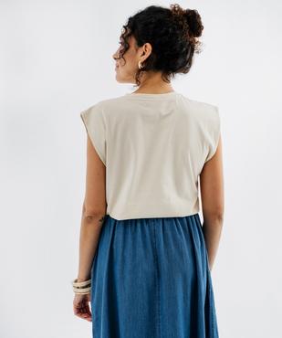 Tee-shirt sans manches avec boutons fantaisie sur l’épaule femme vue3 - GEMO 4G FEMME - GEMO
