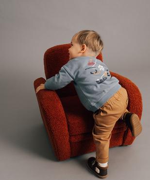 Sweat en molleton doux à grand motif au dos garçon vue1 - GEMO 4G BEBE - GEMO