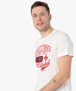 Tee-shirt homme avec motif en maille bouclette  – Camps United vue2 - CAMPS UNITED - GEMO
