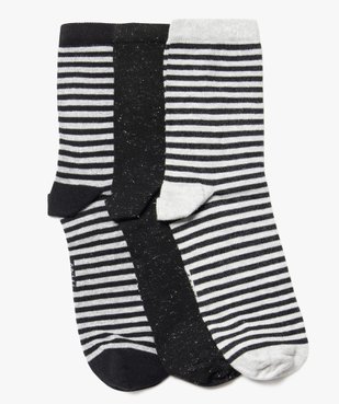 Chaussettes tige haute à détails pailletés femme (lot de 3 paires) vue1 - GEMO(HOMWR FEM) - GEMO