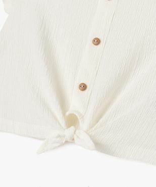 Tee-shirt à manches courtes avec bas noué fille vue2 - GEMO 4G FILLE - GEMO