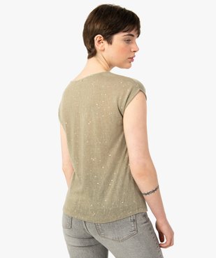 Tee-shirt femme sans manches en maille à motifs brillants vue3 - GEMO(FEMME PAP) - GEMO