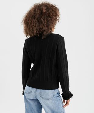 Pull en maille ajourée avec finitions froncées femme vue4 - GEMO(FEMME PAP) - GEMO