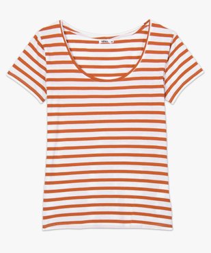 Tee-shirt femme imprimé à manches courtes 100% coton biologique vue4 - GEMO(FEMME PAP) - GEMO