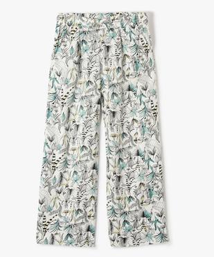 Pantalon fille imprimé avec taille élastiquée et ceinture à nouer vue1 - GEMO (JUNIOR) - GEMO