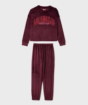 Pyjama en velours imprimé fille vue1 - GEMO (JUNIOR) - GEMO