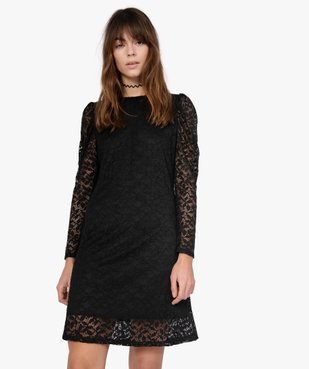 Robe femme à manches longues en dentelle vue1 - GEMO(FEMME PAP) - GEMO
