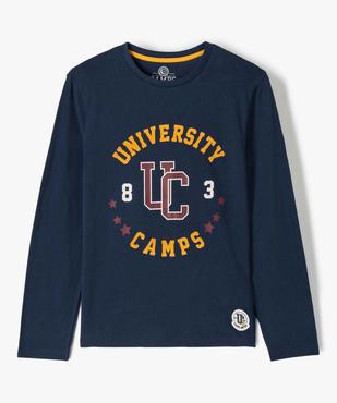 Tee-shirt manches longues campus garçon vue2 - CAMPS UNITED - GEMO
