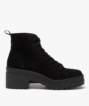 Tennis femme mid-cut en toile unie à talon et semelle crantée vue1 - GEMO (SPORTSWR) - GEMO
