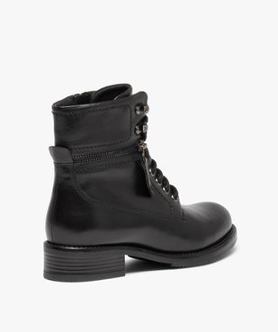 Boots femme à lacets dessus cuir uni - Tanéo vue4 - TANEO - GEMO