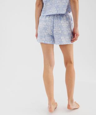Short de pyjama imprimé en viscose femme vue3 - GEMO 4G FEMME - GEMO