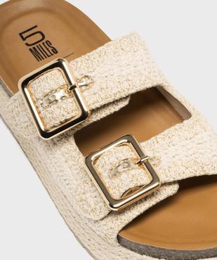 Mules double bride en textile avec semelle plateforme femme - 5 Miles vue6 - 5 MILES - GEMO