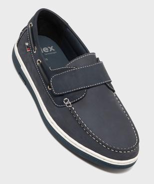 Chaussures bateau confort en cuir à scratch homme - G'Flex vue5 - G'FLEX - GEMO