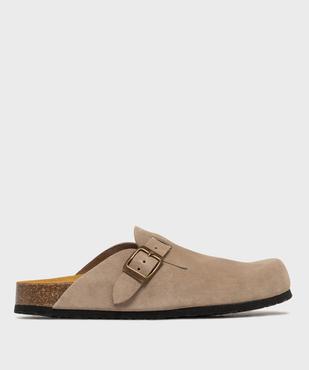 Sabots en cuir suédé avec semelle intérieure anatomique femme vue2 - TANEO GEMO FOR GOOD - GEMO