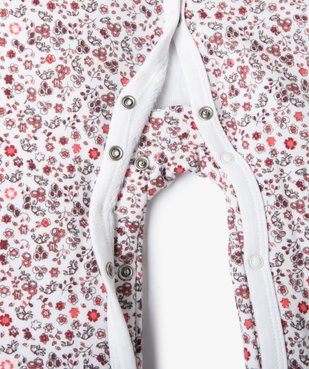 Pyjama bébé en molleton doublé polaire à fleurs et ouverture ventrale vue2 - GEMO(BB COUCHE) - GEMO