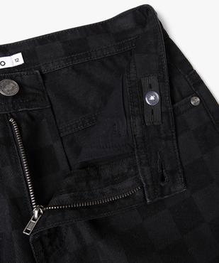 Bermuda en toile denim à motif damier garçon vue3 - GEMO 4G GARCON - GEMO