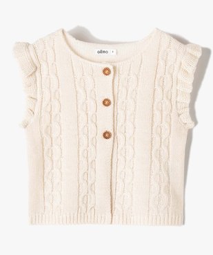Gilet fille sans manches à maille fantaisie pailletée vue2 - GEMO (ENFANT) - GEMO