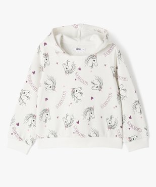 Sweat à capuche avec encolure élastiquée fille vue1 - GEMO (ENFANT) - GEMO