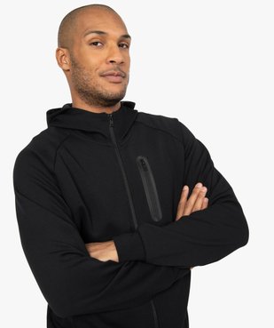 Sweat homme zippé à capuche et poches zippées vue2 - GEMO (HOMME) - GEMO