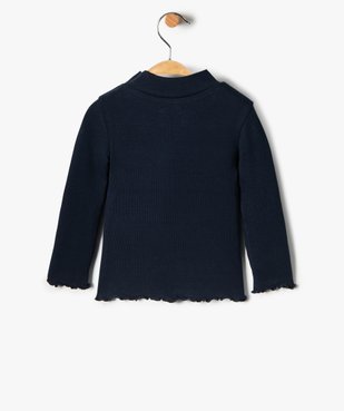 Tee-shirt bébé fille en maille côtelée imprimé vue4 - GEMO(BEBE DEBT) - GEMO