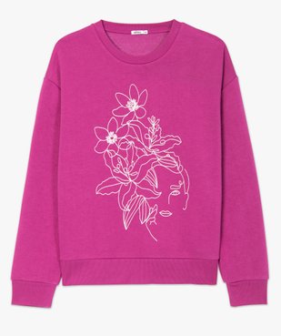 Sweat femme large molletonné et imprimé vue4 - GEMO(FEMME PAP) - GEMO