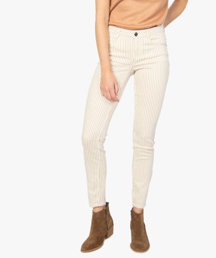 Pantalon femme coupe slim à rayures vue1 - GEMO(FEMME PAP) - GEMO