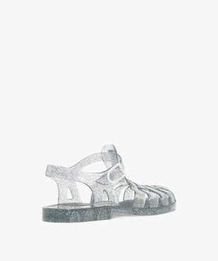 Sandales de plage femme transparentes à bout fermé et à paillettes vue4 - GEMO (PLAGE) - GEMO
