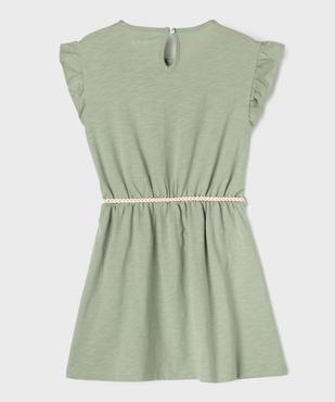 Robe fille en maille avec buste brodé et manches à volants vue3 - GEMO 4G FILLE - GEMO