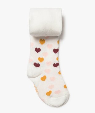 Collants bébé fille chaud imprimé cœurs vue1 - GEMO 4G BEBE - GEMO