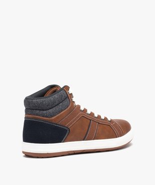 Baskets homme mid-cut bicolores style casual à lacets vue5 - GEMO (CASUAL) - GEMO