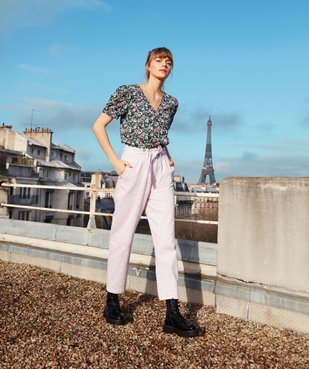 Pantalon femme taille haute - Lulu Castagnette vue6 - GEMO(FEMME PAP) - GEMO