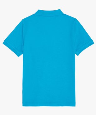 Polo garçon à manches courtes 100% coton biologique vue3 - GEMO C4G GARCON - GEMO