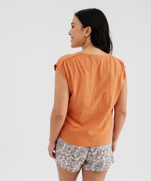 Haut de pyjama à col V sans manches femme vue3 - GEMO(HOMWR FEM) - GEMO