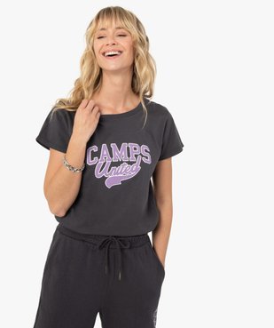 Tee-shirt femme à manches courtes avec motif – Camps United vue1 - CAMPS UNITED - GEMO