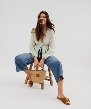 Jean Cropped Wide leg taille haute femme vue4 - GEMO 4G FEMME - GEMO