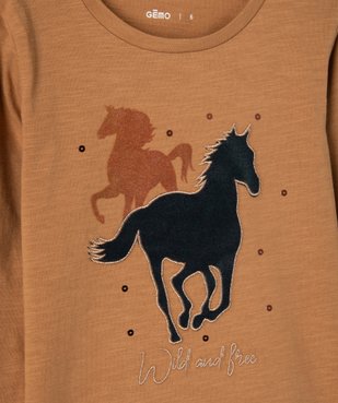 Tee-shirt fille à manches longues motif XXL vue3 - GEMO (ENFANT) - GEMO